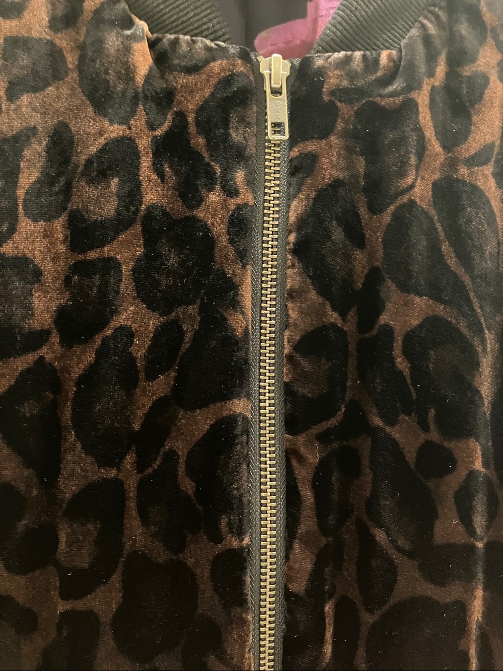 Johnny Was Leopard Velvet Bomber Jacket - Brown/Black - Picture 2 of 10